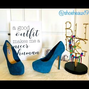 Steve Madden Teal Suede Stilettos - Women’s - Size 9 1/2